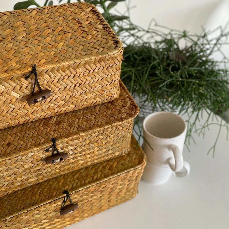 QUVIO Opbergmand - Maat S - Rotan - Bruin 4 QUVIO Opbergmand - Maat S - Rotan - Bruin - Afbeelding 2