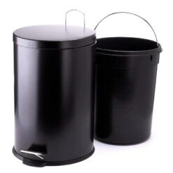 MSV Badkamer/toilet Pedaalemmer - Zwart - 20 Liter - 29 X 45 Cm -Opbergmeubels Winkel 452b72f8d9c84756a7b544ade95d89e7