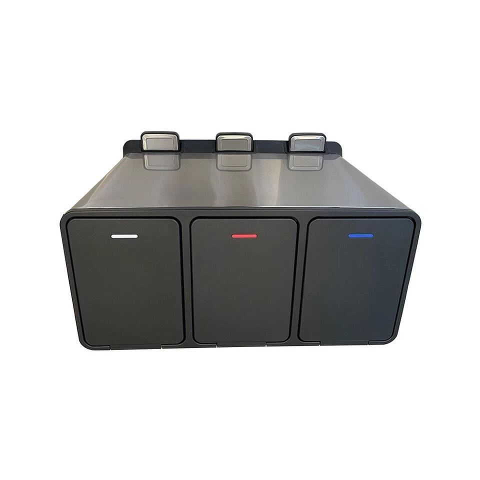 Prullenbak Met 3 Vakken – RVS – 45L 8 Prullenbak Met 3 Vakken – RVS – 45L - Afbeelding 6