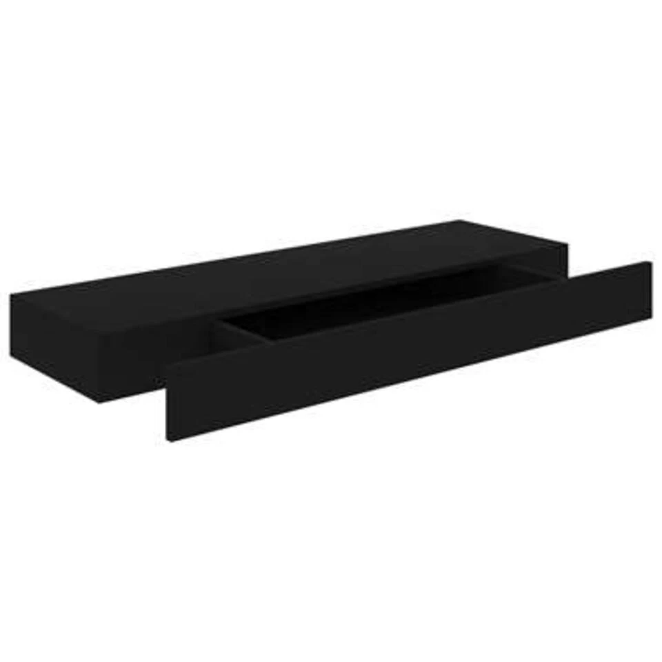 VidaXL - Wandschap - Zwart - MDF - 80 X 25 X 8 Cm 7 VidaXL - Wandschap - Zwart - MDF - 80 X 25 X 8 Cm - Afbeelding 5