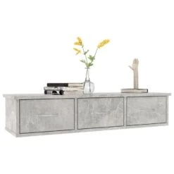VidaXL Wandschap Met Lades 88x26x18,5 Cm Spaanplaat Betongrijs -Opbergmeubels Winkel 4bc042e77d0c46bb82e48f3f581cb985