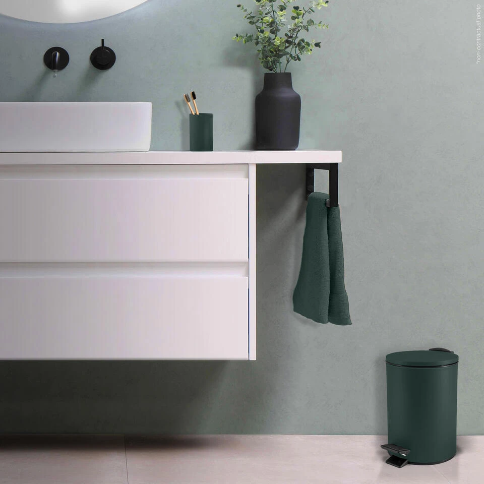 Spirella Pedaalemmer Cannes - Donkergroen - 3L - Metaal - 17x25cm 5 Spirella Pedaalemmer Cannes - Donkergroen - 3L - Metaal - 17x25cm - Afbeelding 3