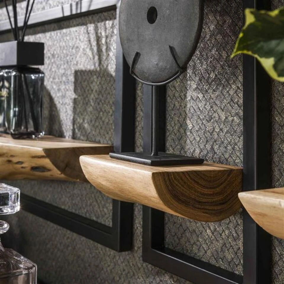 Hoyz Collection - Wandschap Set Edge - Massief Acacia Naturel - Set Van 5 5 Hoyz Collection - Wandschap Set Edge - Massief Acacia Naturel - Set Van 5 - Afbeelding 3