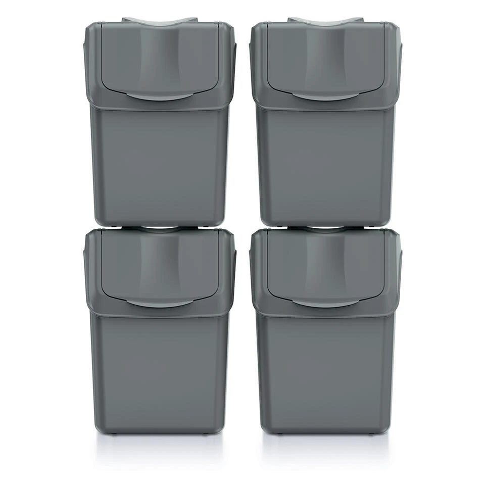 Prosperplast Afvalscheidingsbak - 4 St - Grijs - Kunststof - 20 L 5 Prosperplast Afvalscheidingsbak - 4 St - Grijs - Kunststof - 20 L - Afbeelding 3