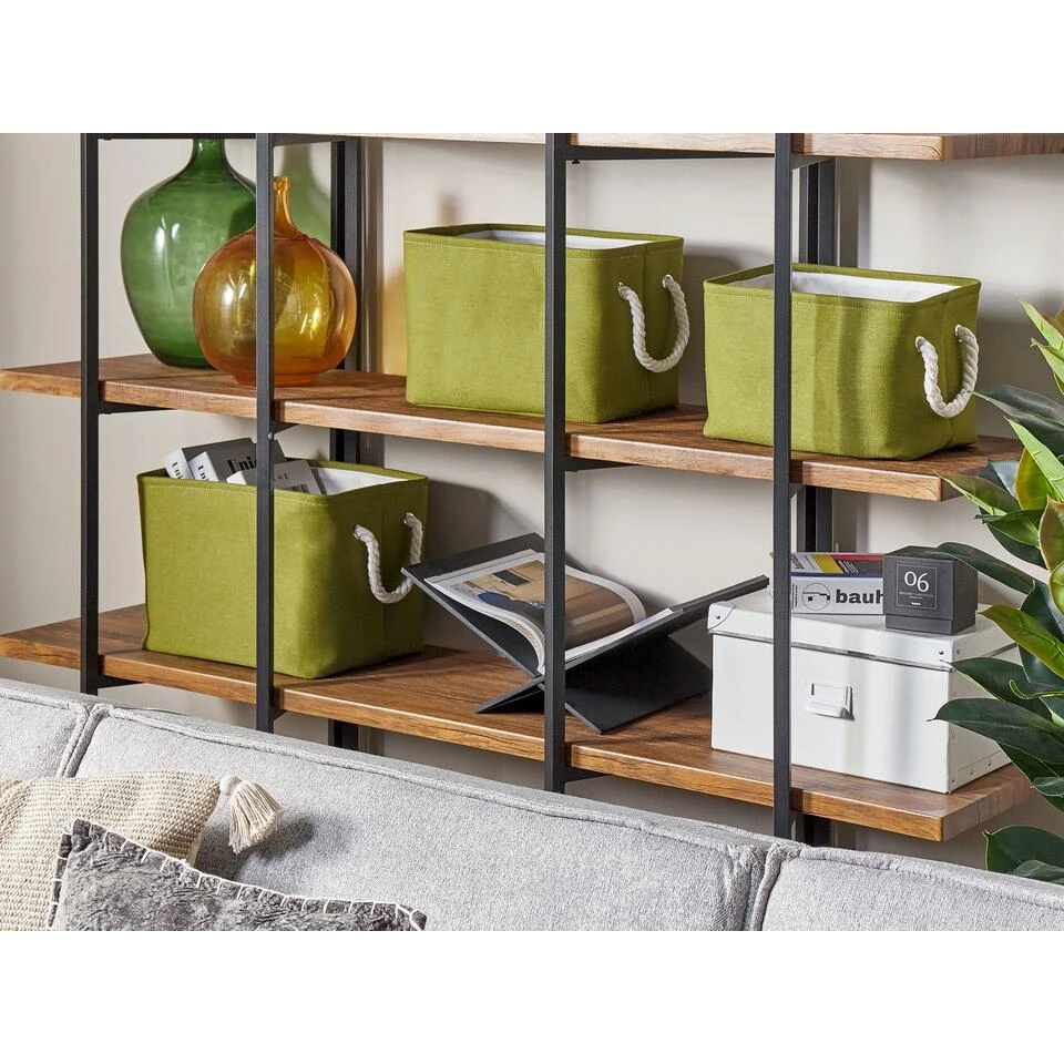 Beliani Mand DARQAB - Groen Polyester 4 Beliani Mand DARQAB - Groen Polyester - Afbeelding 2