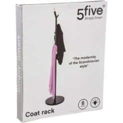 5Five Kapstok - Zwart - Metaal/MDF - 6 Haaks - 40 X 175 Cm 7 5Five Kapstok - Zwart - Metaal/MDF - 6 Haaks - 40 X 175 Cm -Opbergmeubels Winkel 5a7b2683008c41a481aeaf1268791384