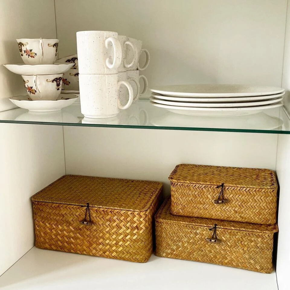 QUVIO Opbergmand - Maat S - Rotan - Bruin 9 QUVIO Opbergmand - Maat S - Rotan - Bruin - Afbeelding 7