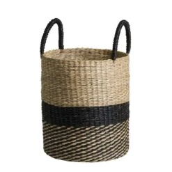 Mand Amsterdam - Zwart/naturel - 25xØ20 Cm