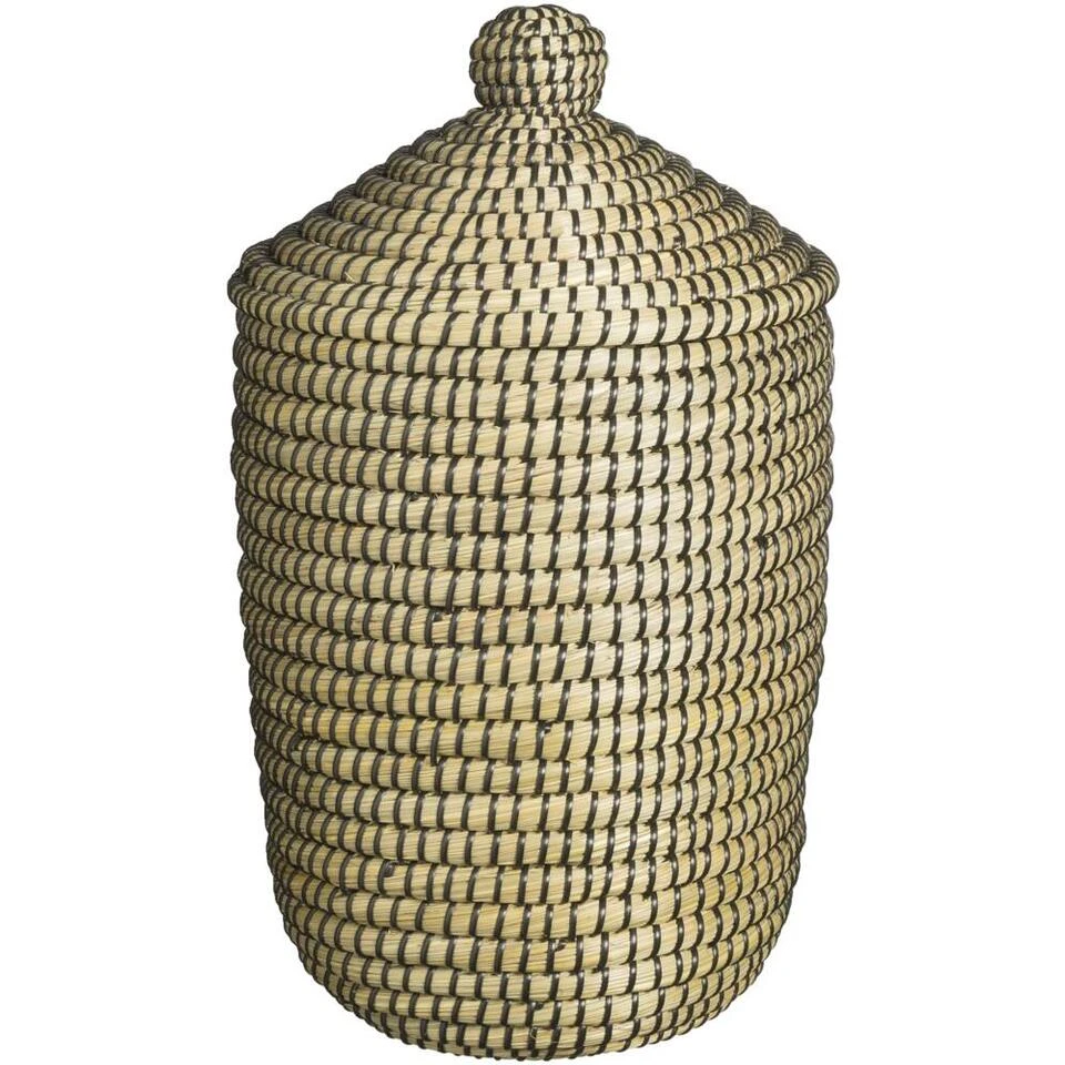 Mand Noos Met Deksel - Zwart/groen - 34xØ26 Cm 3 Mand Noos Met Deksel - Zwart/groen - 34xØ26 Cm