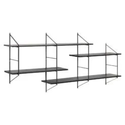 Wandrek Viki (dubbel) - Zwart - 79x25,5x191 Cm -Opbergmeubels Winkel 81017355 0400