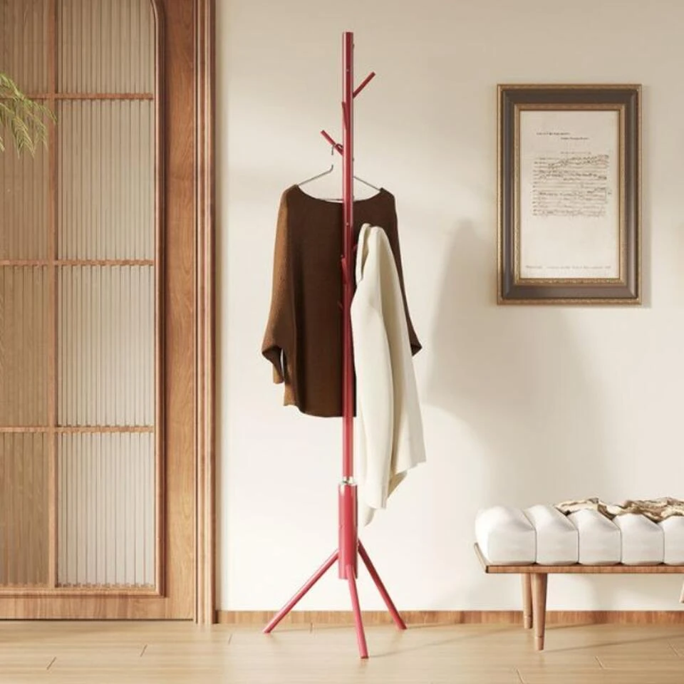Rousseau Staande Kapstok Kassie - Ø48 X 174 Cm - Rood / Metaal 5 Rousseau Staande Kapstok Kassie - Ø48 X 174 Cm - Rood / Metaal - Afbeelding 3