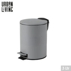Merkloos Urban Living Pedaalemmer Toulon - Betongrijs - 3 Liter - Metaal -Opbergmeubels Winkel 8c30e93c0a5b44859fccfb58b8fcb968