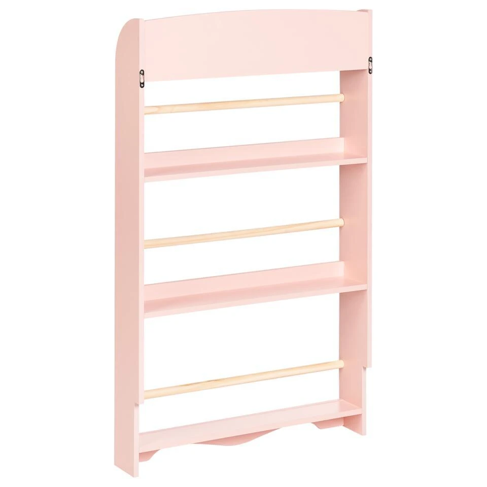 LILOET - Wandboekenkast - Pastelroze - MDF 8 LILOET - Wandboekenkast - Pastelroze - MDF - Afbeelding 6