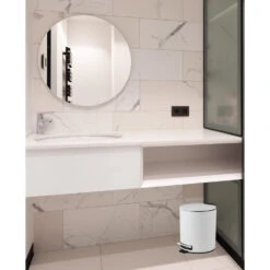 Urban Living Pedaalemmer Toulon - Ivoor Wit - 5L - Metaal -Opbergmeubels Winkel 98857300a1694a0aabe346d91c09effb