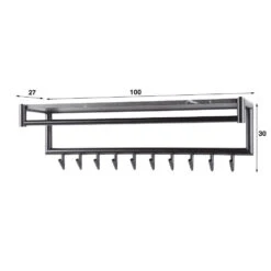 Fraaai - Weiss Kapstok 10 Haaks Roede-hoedenplank - Zwart/bruin -Opbergmeubels Winkel a5cb153a73ee45218e7f80b051e162c6