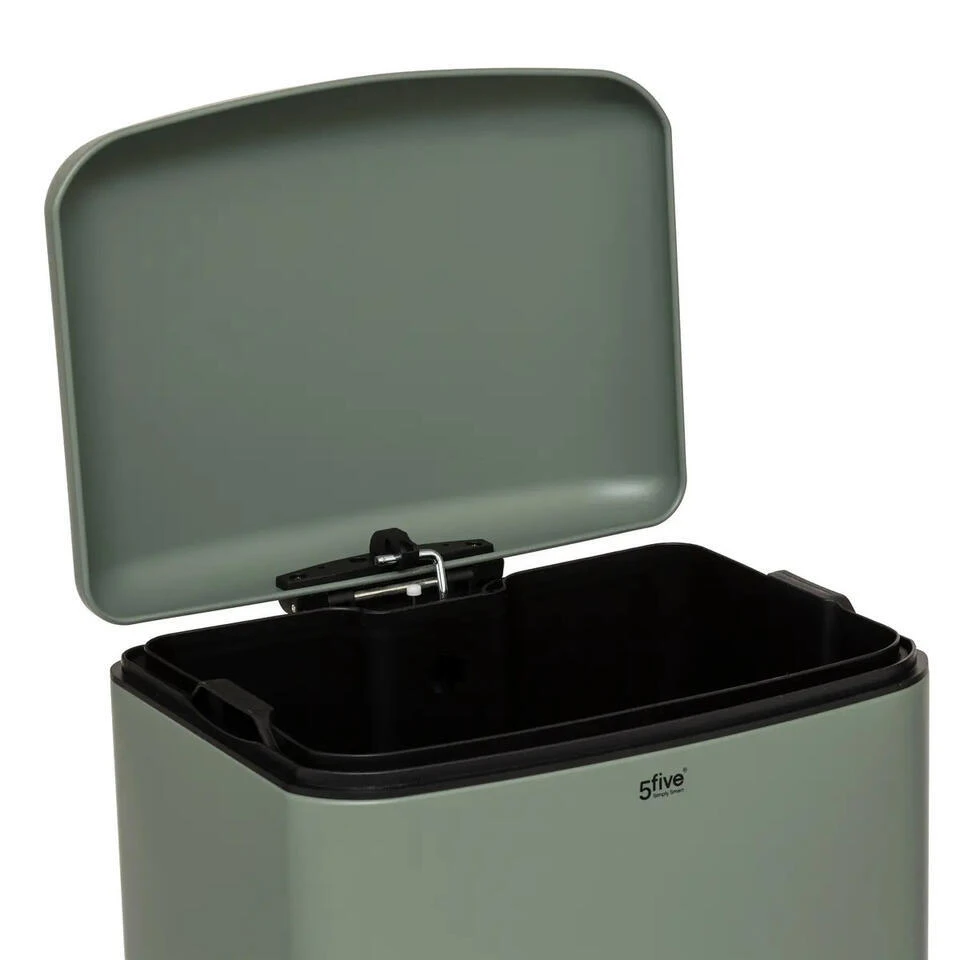 5Five Prullenbak/pedaalemmer - Groen - Metaal - 30L - 34 X 61 Cm 7 5Five Prullenbak/pedaalemmer - Groen - Metaal - 30L - 34 X 61 Cm - Afbeelding 5