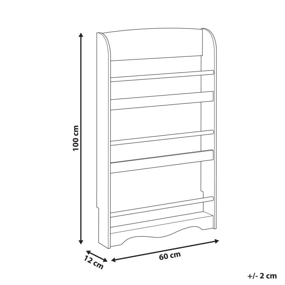 LILOET - Wandboekenkast - Pastelroze - MDF 6 LILOET - Wandboekenkast - Pastelroze - MDF - Afbeelding 4