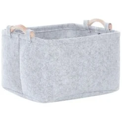 Beliani Mand BAYSAI - Grijs Vilt 8 Beliani Mand BAYSAI - Grijs Vilt -Opbergmeubels Winkel ba69ed44dde24b85962e966d4d2bdc56