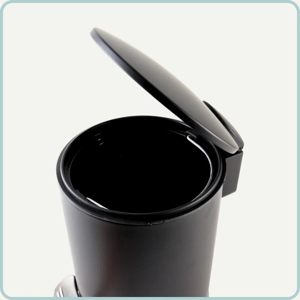 Nordix Pedaalemmer 3 Liter Badkamer Toilet Zwart Metaal 9 Nordix Pedaalemmer 3 Liter Badkamer Toilet Zwart Metaal - Afbeelding 7