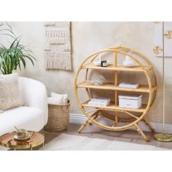 Beliani Boekenkast TUVALU II - Natuurlijk Rotan -Opbergmeubels Winkel be5fc81fea544c0f816c440ad313fc25