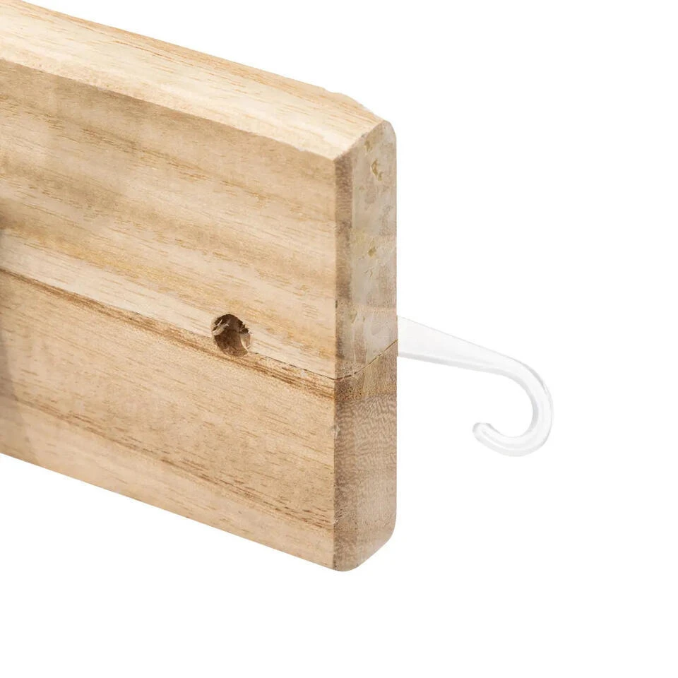 5Five Kapstok Rek Voor Wand/muur - Lichtbruin/zwart - 4x Ophanghaken 4 5Five Kapstok Rek Voor Wand/muur - Lichtbruin/zwart - 4x Ophanghaken - Afbeelding 2