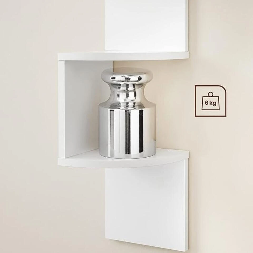 Parya Home Wandplank - 5 Planken - Vintage - Wit 6 Parya Home Wandplank - 5 Planken - Vintage - Wit - Afbeelding 4