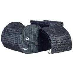 ORANIA - Mand - Natuurlijk/Zwart - Waterhyacint -Opbergmeubels Winkel d9bcae26adb34f5d8e57408fd42376c7