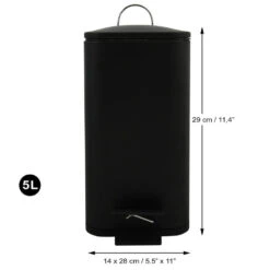 Spirella Pedaalemmer Paris - Zwart - 5L - Metaal - 28 X 14 X 29 Cm -Opbergmeubels Winkel eb96d30380a9493bb8cc550c80e843dc