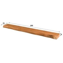 Wandplank Acaciahout 200cm - 200x25x8cm - Plank Tree -Opbergmeubels Winkel f736b34261a1480cb921993407781224