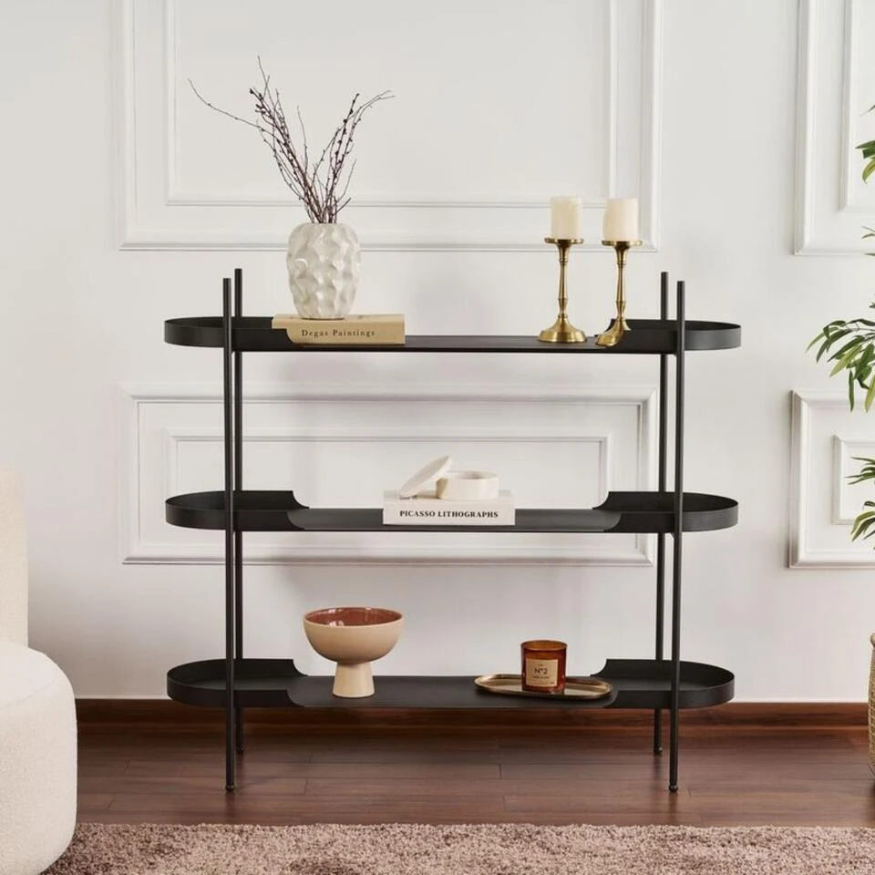 CALICOSY - Rek BLAIR - Zwart - 105x120x34 Cm 5 CALICOSY - Rek BLAIR - Zwart - 105x120x34 Cm - Afbeelding 3